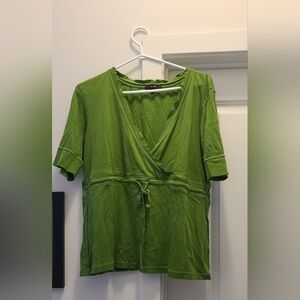Cotton Ginny 100% Cotton Green Wrap-Style Top